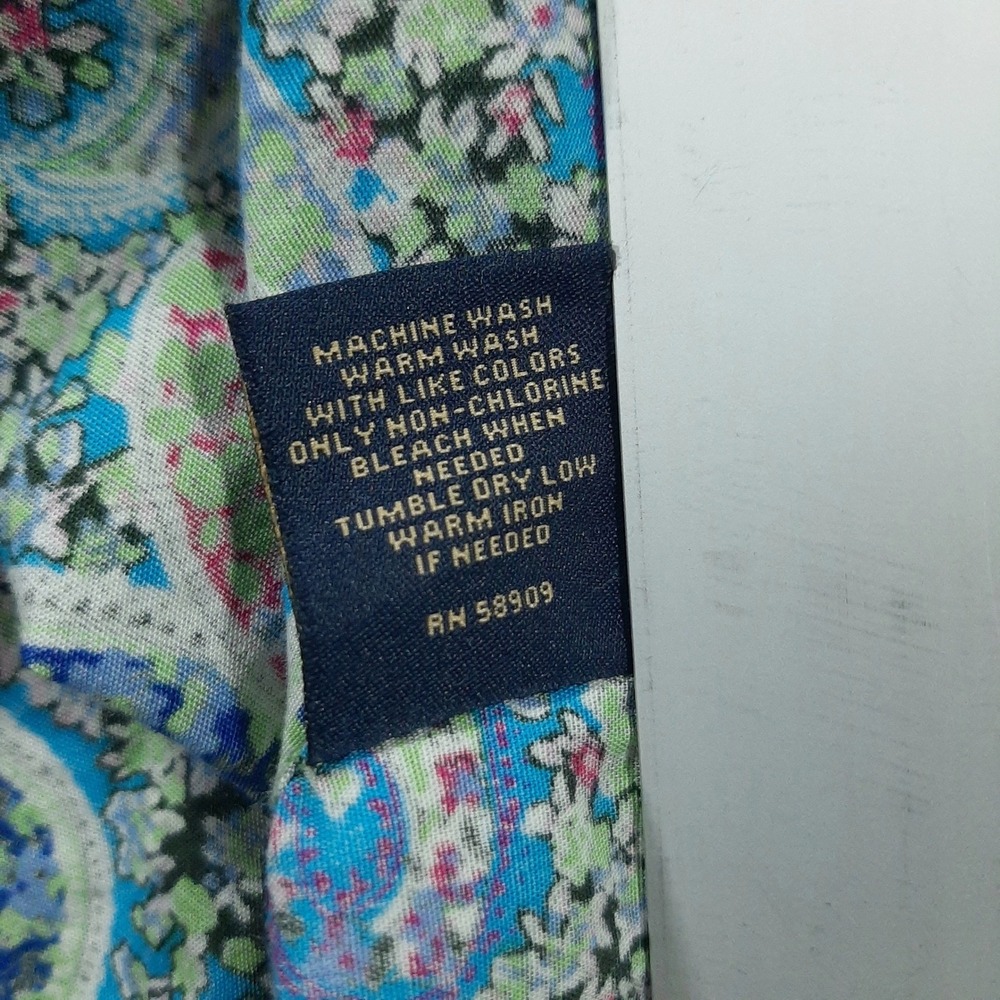 Cremieux Premium Denim Mens XL Short Sleeve Paisley Button Shirt Cotton Multi - Picture 7 of 10